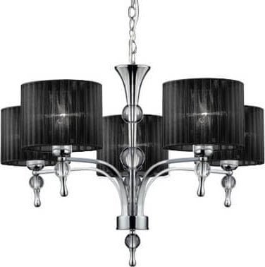 Lampa wisząca Azzardo Klasyczna lampa wisząca Impress nad stół czarna chrom