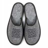 Kapcie męskie - NOWO, Kapcie męskie filcowe, nowoczesny haft, rozmiar 44 - miniaturka - grafika 1
