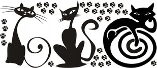 Naklejka na ścianę dla dzieci koty Kotki 21, 120x50 cm - Naklejki na ścianę - miniaturka - grafika 1