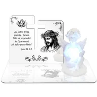 Lampiony i znicze - ZNICZ LED GRÓB Dziecka Córki Syna ANIOŁEK PODSTAWKA NA CMENTARZ BIAŁY ANIOŁ - miniaturka - grafika 1