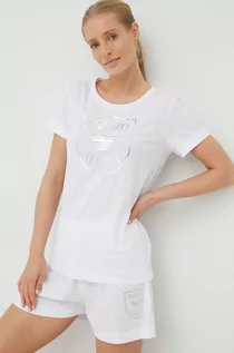 Piżamy damskie - Armani Emporio Underwear Emporio Underwear piżama bawełniana kolor biały bawełniana - grafika 1