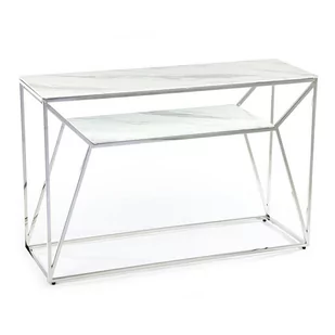HowHomely Srebrna konsola Farasin Silver White 120 cm HowHomely IH-1584SW - Konsole i sekretarzyki - miniaturka - grafika 1