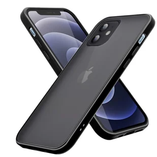 Etui Cadorabo do Apple iPhone 12 PRO MAX w kolorze czarnym hybrydowe etui ochronne na telefon komórkowy silikon TPU - Etui i futerały do telefonów - miniaturka - grafika 1