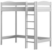 Łóżka - Białe łóżko piętrowe pojedyncze z materacem Igi 3X 190x80 cm - miniaturka - grafika 1