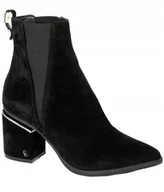 Botki damskie - Botki Carinii B8703-H20 Czarne skóra zamszowa r.36 - miniaturka - grafika 1