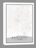 Obrazy i zdjęcia na płótnie - Bangkok mapa czarno biała – obraz na płótnie Wymiar do wyboru: 20x30 cm - miniaturka - grafika 1