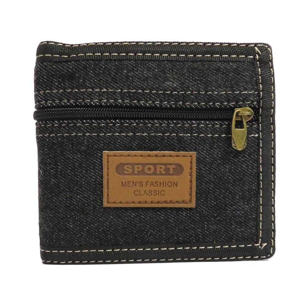 Portfel Młodzieżowy Sportowy Jeans Czarny Dh-310