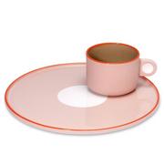 Filiżanki - Remember Filiżanka do kawy zestaw z talerzem 250 ml różowa SG01 - miniaturka - grafika 1