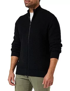 Armani Exchange Męski sweter z długim rękawem, podwójny zamek, bawełniany kardigan, czarny, XS - Swetry męskie - miniaturka - grafika 1
