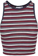 Bluzki damskie - Urban Classics Damska bluzka z prążkowanymi paskami, wielokolorowy (granatowy/biały/szary 01312), XL - miniaturka - grafika 1