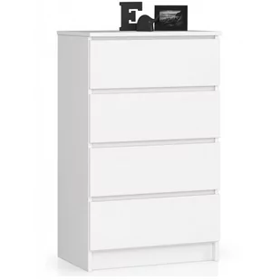 Akord FABRYKA MEBLI KOMODA K60 4 SZUFLADY BIAŁA OP0LK-6BIA004 - Komody - miniaturka - grafika 1