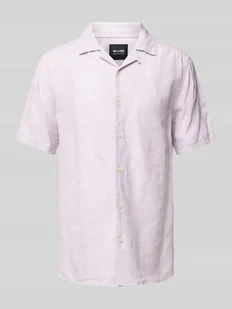 Koszula lniana o kroju slim fit z rękawem o dł. 1/2 model ‘CAIDEN’ - Koszule męskie - miniaturka - grafika 1