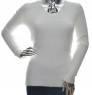 Swetry damskie - Damski sweter z dekoltem alpaka touch UNI XS S M - miniaturka - grafika 1