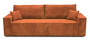 Sofa rozkładana LUX, sofa z funkcją spania i pojemnikiem na pościel, sofa rozkładana, sofa rozkładana w tkaninie sztruksowej, sofa w kolorze: pomarańczowy - Pościel - miniaturka - grafika 1