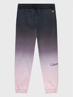Spodnie i spodenki dla dziewczynek - Calvin Klein Jeans Spodnie dresowe All Over Gradient IU0IU00332 Fioletowy Regular Fit - miniaturka - grafika 1