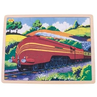 Bigjigs Toys, puzzle, w tacce Lokomotywa Księżna Hamilton, 35 el. - Puzzle - miniaturka - grafika 1