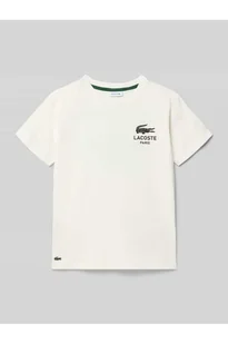 T-shirt o kroju regular fit z czystej bawełny - Lacoste - Koszulki i topy damskie - miniaturka - grafika 1