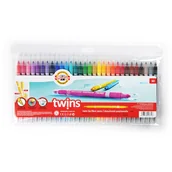 Flamastry - Koh-I-Noor  Flamastry Twins dwustronne 30 kolorów - miniaturka - grafika 1