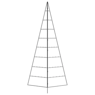 vidaXL Metalowa choinka świąteczna, do dekoracji, czarna, 210 cm - Choinki - miniaturka - grafika 1