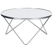 Ławy i stoliki kawowe - Beliani Stolik kawowy biało-srebrny MERIDIAN II - miniaturka - grafika 1