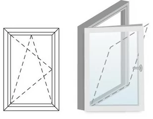 Okno fasadowe 2-szybowe  PCV O31 rozwierno-uchylne jednoskrzydłowe lewe 865x1435 mm białe - Okna - miniaturka - grafika 1