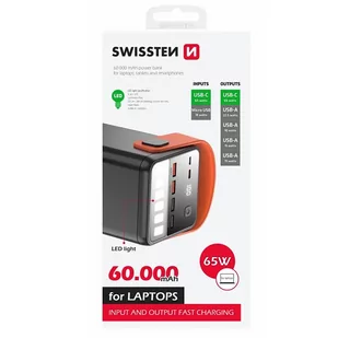 SWISSTEN POWERBANK 65W PD 60000 mAh POWER LINE z latarką LED - Powerbanki - miniaturka - grafika 2