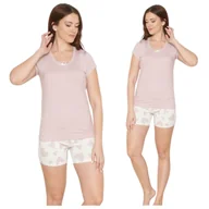 Piżamy damskie - PPIŻAMA DAMSKA WISKOZA Z WISKOZY KRÓTKI RĘKAW KRÓTKIE SPODENKI ELEGANCKA WYGODNA MODNA LETNIA KRÓTKA XL - miniaturka - grafika 1