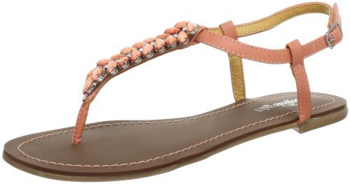 Buffalo Girl 312-0690 LEATHER PU damskie japonki, pomarańczowa - Orange Peach 01-38 EU