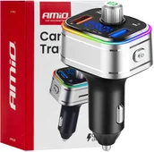 Transmitery FM - Transmiter samochodowy fm 2×usb-a 1×usb-c microsd 12v 24v amio-04652 - miniaturka - grafika 1