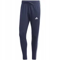 Dresy męskie - Spodnie męskie adidas Essentials Single Jersey Tapered Open Hem 3-Stripes g - miniaturka - grafika 1