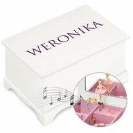 Pozytywki dla dzieci - Szkatułka drewniana z pozytywką i nadrukiem dla dziewczynki na imieniny - miniaturka - grafika 1