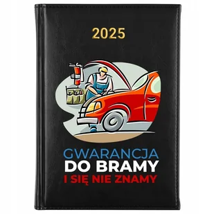 KALENDARZ TERMINARZ CZARNY NOTES A5 2025 ŚMIESZNY DLA MECHANIKA WZORY - Notesy i bloczki - miniaturka - grafika 1