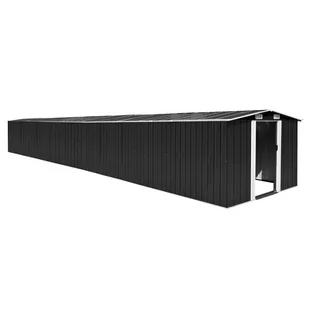 vidaXL Szopa ogrodowa, antracytowa, 257x990x181 cm, stal galwanizowana 47038 - Altany ogrodowe - miniaturka - grafika 1