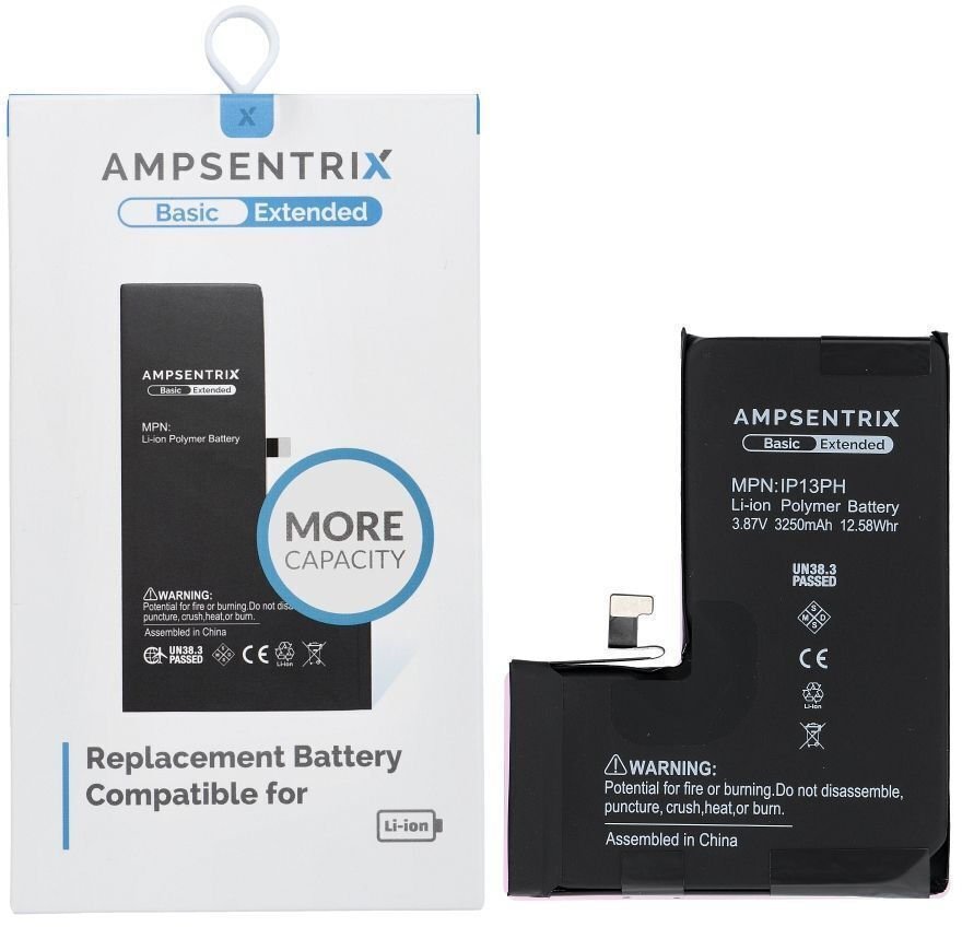 AmpSentrix Basic bateria do iPhone 13 Pro zwiększona pojemność