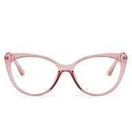 Okulary korekcyjne, oprawki, szkła - Okulary kocie do komputera damskie z filtrem BLUE Light zerówki 2581-4 - miniaturka - grafika 1