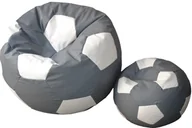 Fotele i pufy dla dzieci - Pufa piłka XXXXL worek + gratis szaro-biała - miniaturka - grafika 1