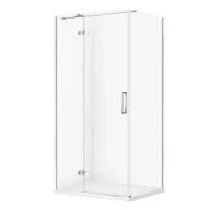Kabiny prysznicowe - Kabina prysznicowa Cersanit Jota 100x80x195 prostokątna chrom transparentne z brodzikiem tako slim biały mat S601-425 - miniaturka - grafika 1