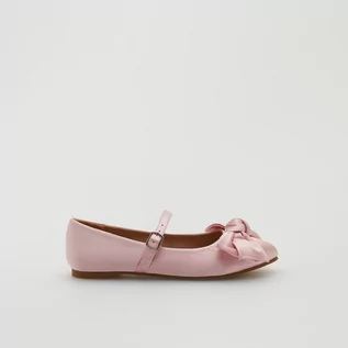 Buty dla dziewczynek - Reserved Baleriny z kokardą - Różowy - grafika 1
