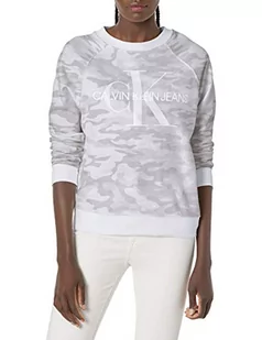Calvin Klein Jeans Damski sweter z długim rękawem z okrągłym dekoltem - Swetry damskie - miniaturka - grafika 1