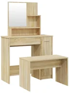 Toaletki - Zestaw toaletka do malowania ze stołkiem dąb sonoma D5-H12 - miniaturka - grafika 1