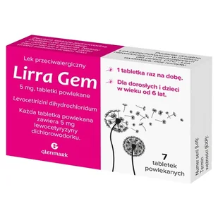 Glenmark Lirra Gem 5mg - Leki na alergię - miniaturka - grafika 1