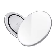 Ładowarki do telefonów - Crong PowerSpot Fast Wireless Charger – Bezprzewodowa ładowarka Qi 15W USB-C (Silver White) - miniaturka - grafika 1
