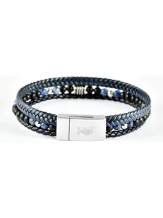 U.S. Polo Assn. Skórzana bransoletka w kolorze granatowym - Bransolety męskie - miniaturka - grafika 1