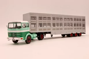 Mercedes Lps Z Naczepą Do Transportu Zwierząt Skala 1/43 - Samochody i pojazdy dla dzieci - miniaturka - grafika 1