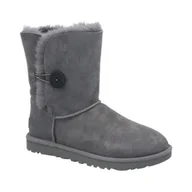 Śniegowce damskie - UGG Skórzane śniegowce W Bailey Button II | z dodatkiem wełny - miniaturka - grafika 1