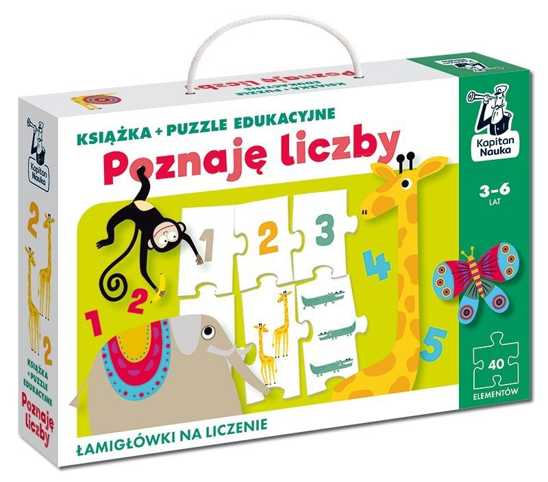Książka i puzzle edukacyjne Poznaję liczby Kapitan Nauka
