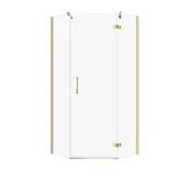 Kabiny prysznicowe - Kabina prysznicowa Cersanit Jota 90x90x195 pięciokątna złoty transparentne S160-019 - miniaturka - grafika 1