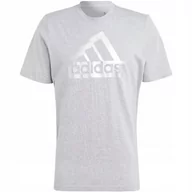 Koszulki męskie - Koszulka męska adidas Sportswear Future Icons Metallic Tee szara II3467 L - miniaturka - grafika 1