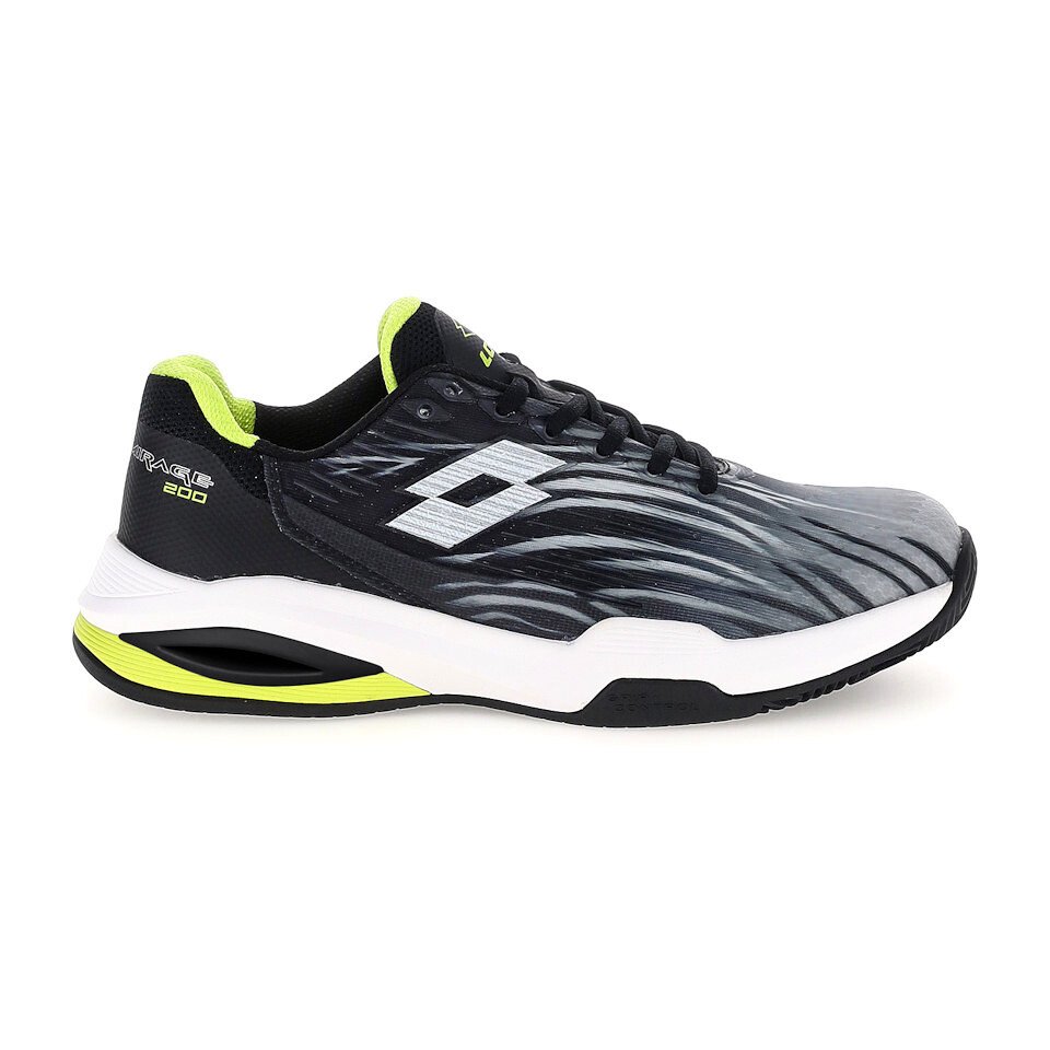 Męskie buty tenisowe Lotto Mirage 200 II PRT Clay All Black/All White EUR 45,5