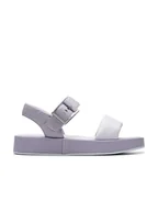 Sandały damskie - Clarks Skórzane sneakersy "Alda Strap" w kolorze fioletowym - miniaturka - grafika 1